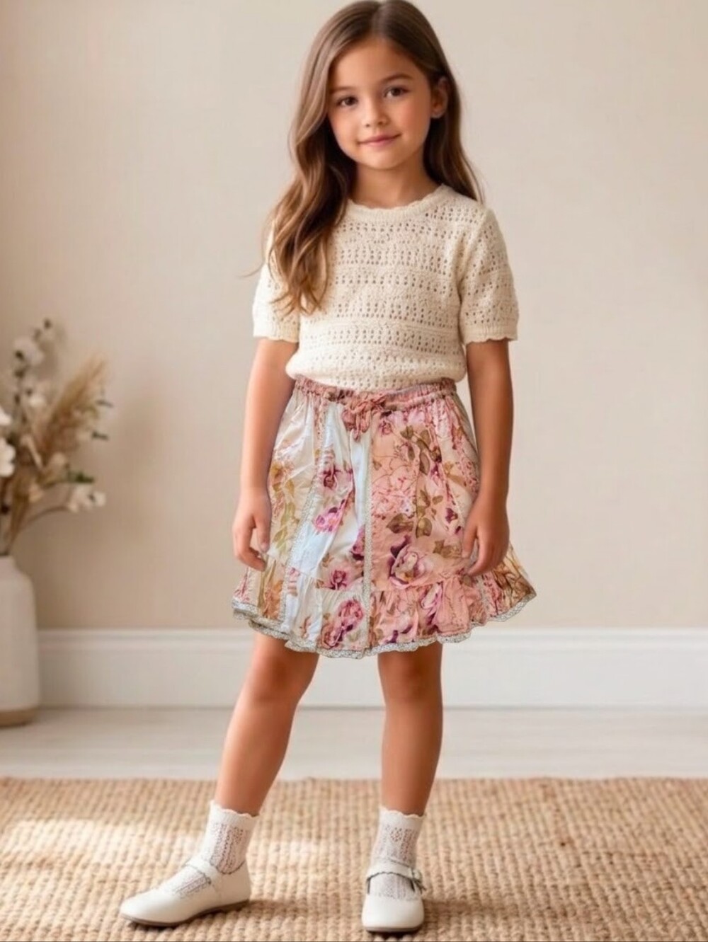 Authentic Zimmermann Dancer Floral Ruffle Skirt